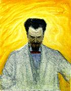 Eugene Jansson portratt av ernest thiel USA oil painting artist
